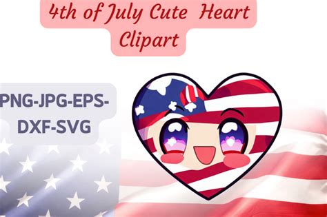 Th Of July Cute Heart Clipart Graphic By Graphics Xt Creative Fabrica