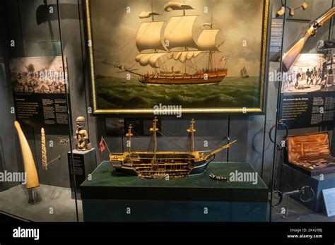 Painting and miniature of a slave ship at the International Slavery ...