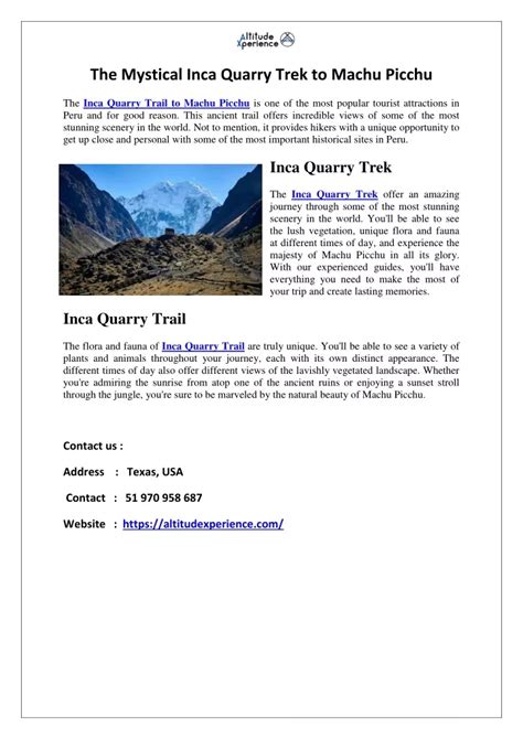 Ppt The Mystical Inca Quarry Trek To Machu Picchu Powerpoint