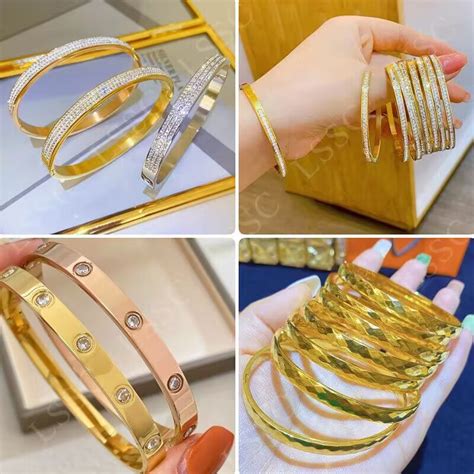 Bangles For Women Stainless Bracelet For Woman K Gold Non Tarnish