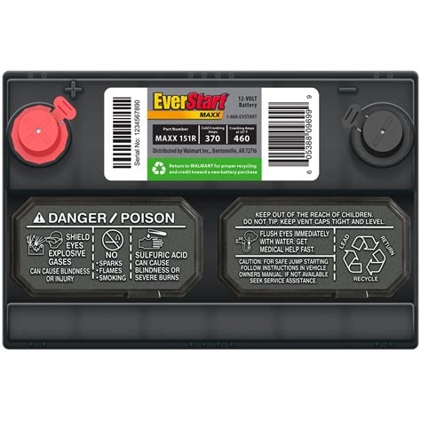 Everstart Maxx Lead Acid Automotive Battery Group Size 151r 12 Volt