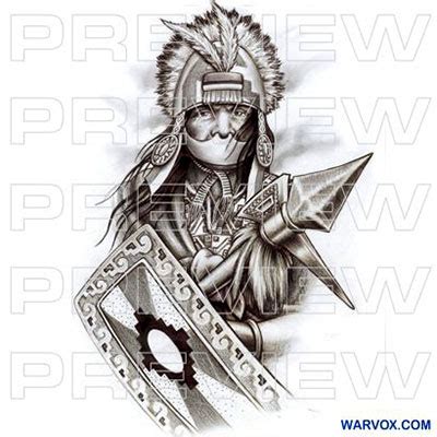 Pre-Hispanic Warrior Tattoo - ₪ AZTEC TATTOOS ₪ Warvox Aztec Mayan Inca Tattoo Designs