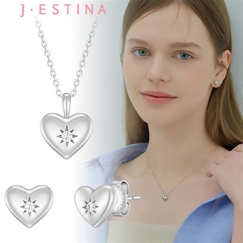 楽天市場正規品 J ESTINA ネックレス ピアス セット LALA J starlet heart necklace