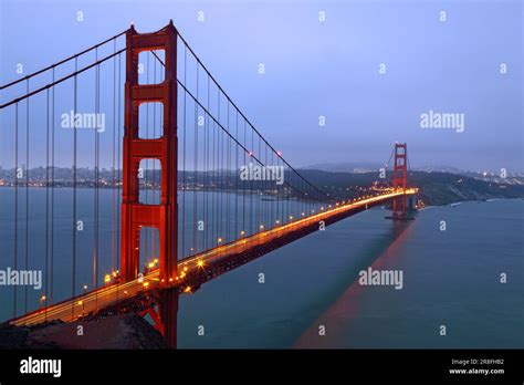 Golden Gate Bridge At Night Marine Headlands Golden Gate Nra San