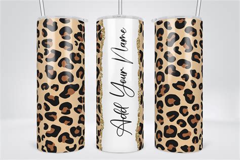 Leopard Add Your Own Text Tumbler Wrap Graphic By TINTIN Design