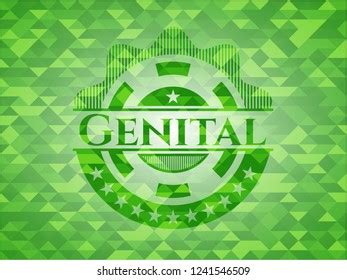 Genital Green Emblem Triangle Mosaic Background Stock Vector Royalty