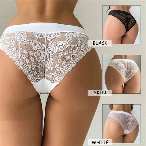 Lace Sexy Lingerie Sheer Lace Girl S Panties Breathable Romantic Briefs Plus Size Womens