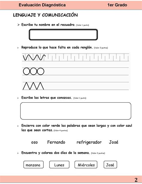 EvaluaciÓn Diagnostica 1° 2 ° 3° 4° 5° 6° Grado Primaria Imagenes Educativas