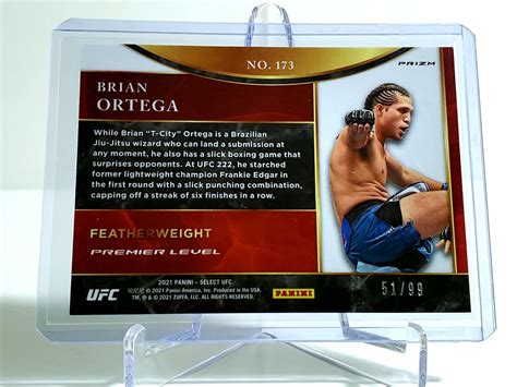 2021 Panini Select UFC Premier Level Blue Prizm 173 Brian Ortega 49