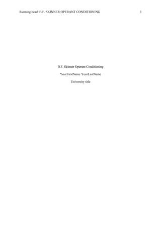 Bf Skinner And Operant Conditioning PDF