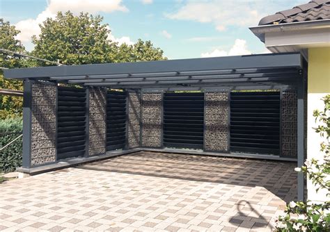 Gabionen Carport Steelmanufaktur