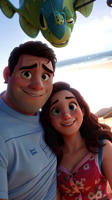 Romantic Couple Igual Aos Filmes Disney Pixar Seaart Ai