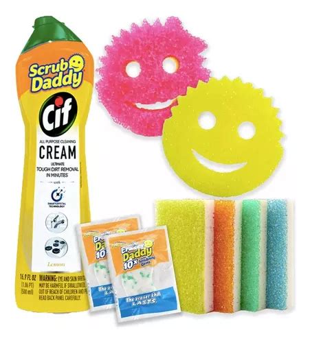 Combo Limpieza Scrub Daddy Cif Esponjas Limpiador 9pzas Envío Gratis