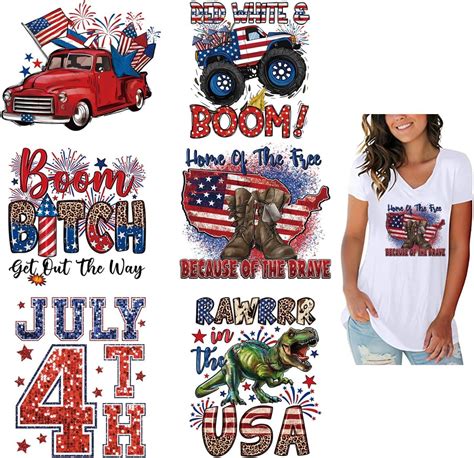 Patriotic Iron On Transfers Stickers 4th Of July Iron On