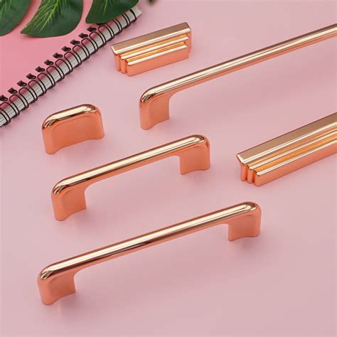 Rose Gold Knobs And Handles For Drawers Double Hole Bedroom Wardrobes Drawer Pulls Bright Luxury