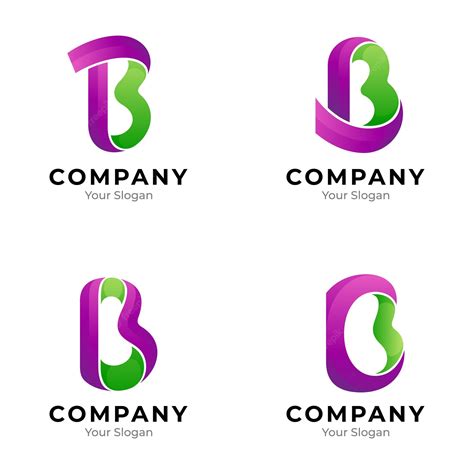 Un Conjunto De Colecciones De Logotipos De Letras B Con Una Variedad De