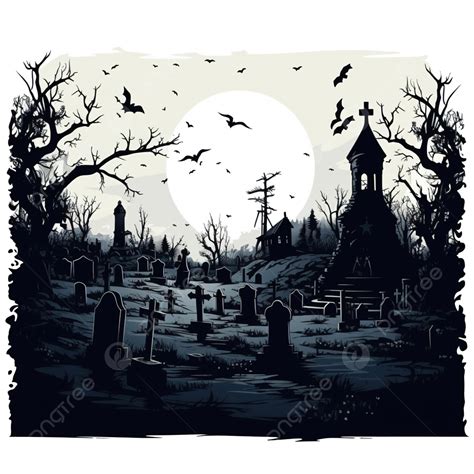 Noche Del Cementerio PNG dibujos Cementerio De Halloween Con Lápidas