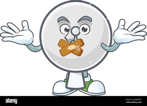 Mascot Cartoon Character Design Of Satellite Dish Making A Silent