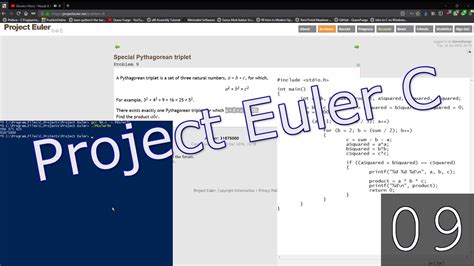 Project Euler In C 9 Special Pythagorean Triplet YouTube