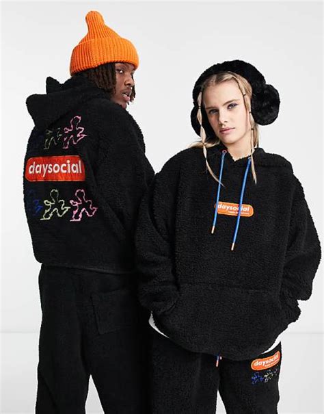 Asos Daysocial Sweat à Capuche Densemble Unisexe Oversize En