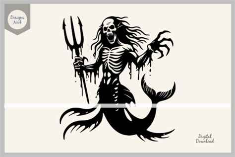 Scary Merman Svg Clipart Silhouette Png Graphic By Designs Nook
