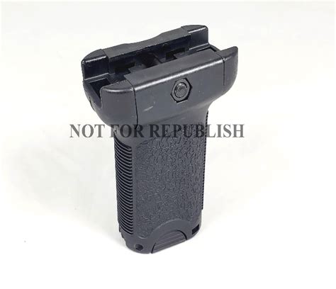 Sold Rail Style Canted Vertical Stubby Stippled Grip W Storage Hopup