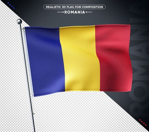 Premium PSD Romania 3d Textured Flag For Composition