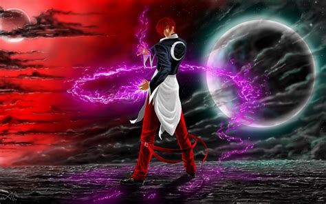 King of fighters art man Iori Yagami look gesture Magic original ...