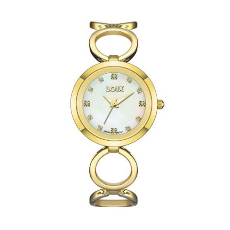 Reloj Dama L1193 1 Dorado Con Tablero Blanco Relojes Loix