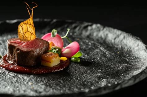 Premium Photo | Elegant Michelin Star Cuisine Artfully Presented On ...