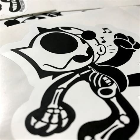 Felix The Cat Bones Sticker Laptop Stickers Vinyl Stickers Etsy