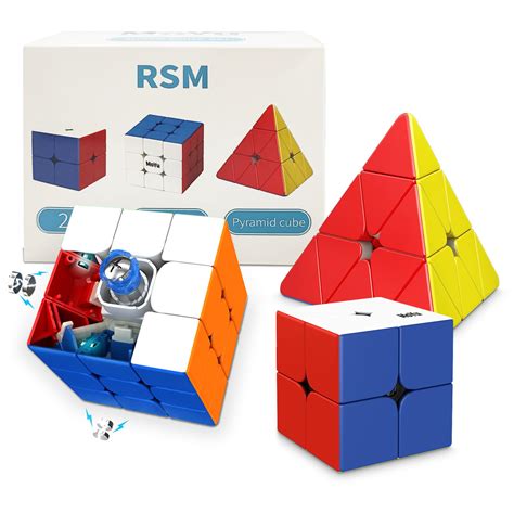 Buy Speed Cube Set MOYU RS3M Version 3 Pack 2x2 3x3 Pyramid Magnetic