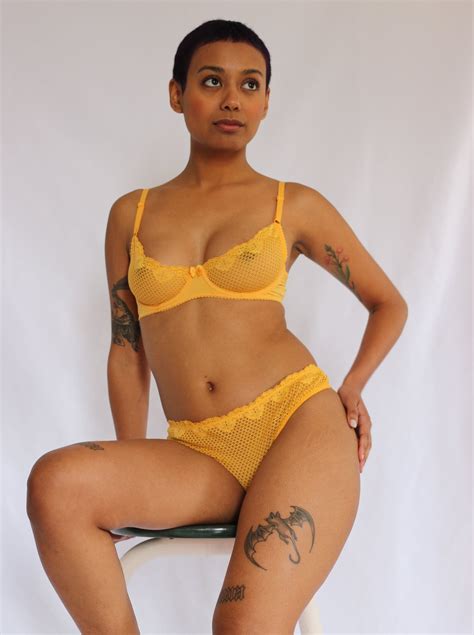 Duet By Timpa Lace Thong With Keyhole Back Marigold Azaleas