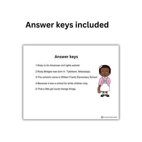 First Grade Reading Comprehension Passage Ruby Bridges Reading