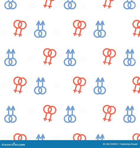 Pattern With Lgbt Seamless Hand Drawn Pattern With Gender Icons Stock Vector Illustration Of