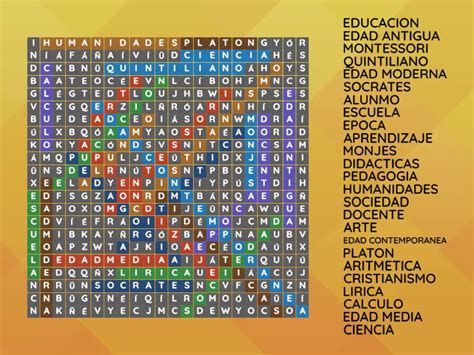 Juego Interactivo de la Educación Sopa de letras