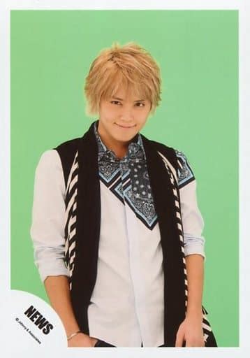 News Yuya Tegoshi Upper Body Costume Black White Blue Mouth