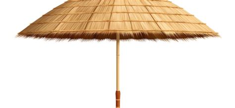 Premium Ai Image Straw Beach Umbrella Isolated On Transparent Or