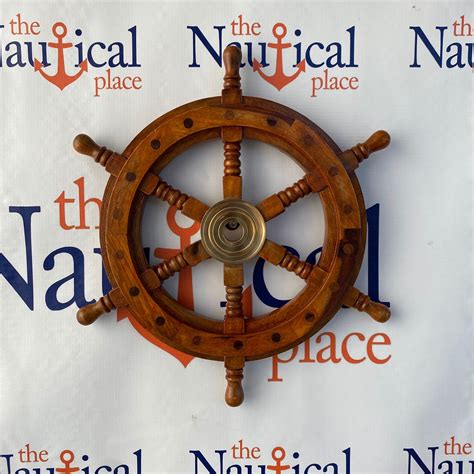 Wood Ship Wheel With Brass Center Or Wooden Ship S Wheel