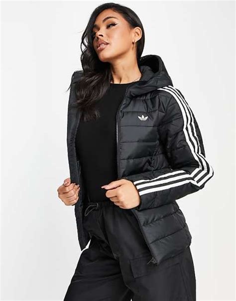 Adidas Originals Doudoune Ajustée à Logo Trèfle Noir Asos