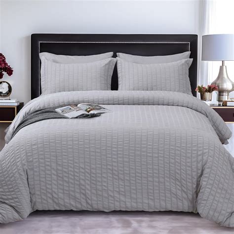 Hymokege Seersucker Queen Comforter Set Pieces Lightweight Comforter