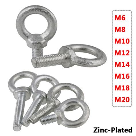 Lifting Eye Bolts M M M M M M M M Metric Thread Zinc