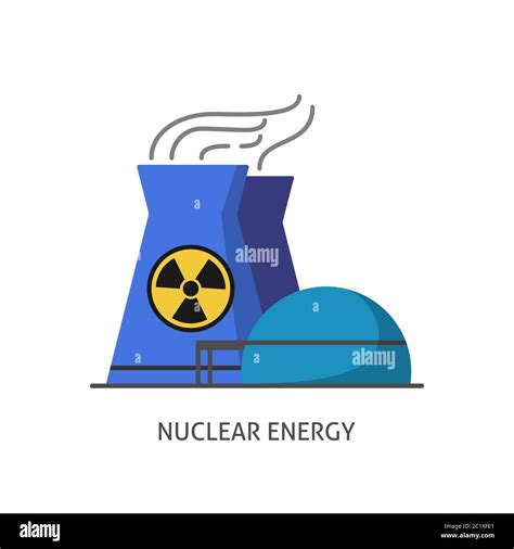 Symbol für Kernkraftwerke in flachem Stil Symbol für nicht erneuerbare