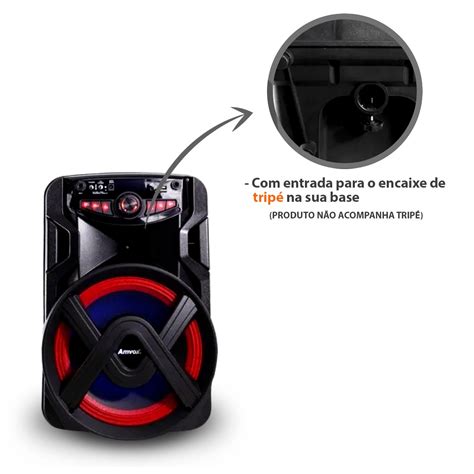 Caixa Amplificada Amvox Aca Groove Ii W Tweeter Fm Bluetooth