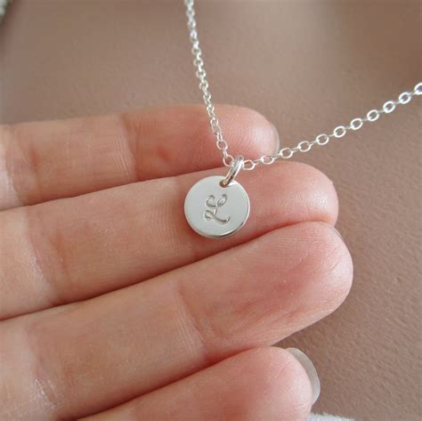 Personalized Silver Necklace Monogram Necklace Custom Etsy