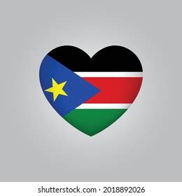 South Sudan Heart Flag South Sudanese Stock Vector Royalty Free