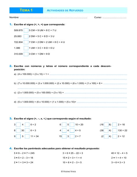 Refuerzo Y Ampliacion Mates 6 Primaria VV