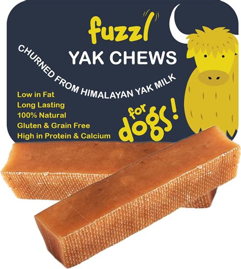 Fuzzl Premium Yak Chews for Dogs - 2 Pack 140g - Natural Dog Treats ...