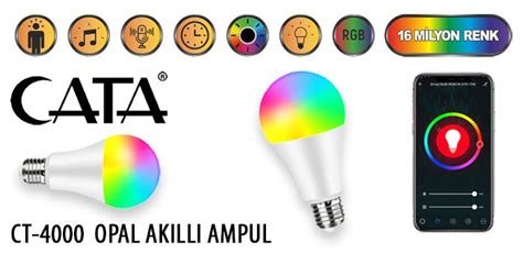 Cata CT 4000 9W Akıllı LED Ampul E27 16 Milyon Renk Fiyatı