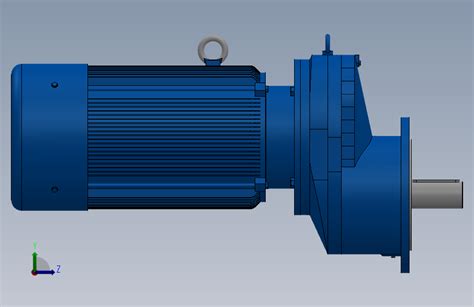 Rxf107法兰轴伸式安装斜齿轮减速机rx107 Y15 4p 160l M1 0° Φ350solidworks 2018模型图纸下载